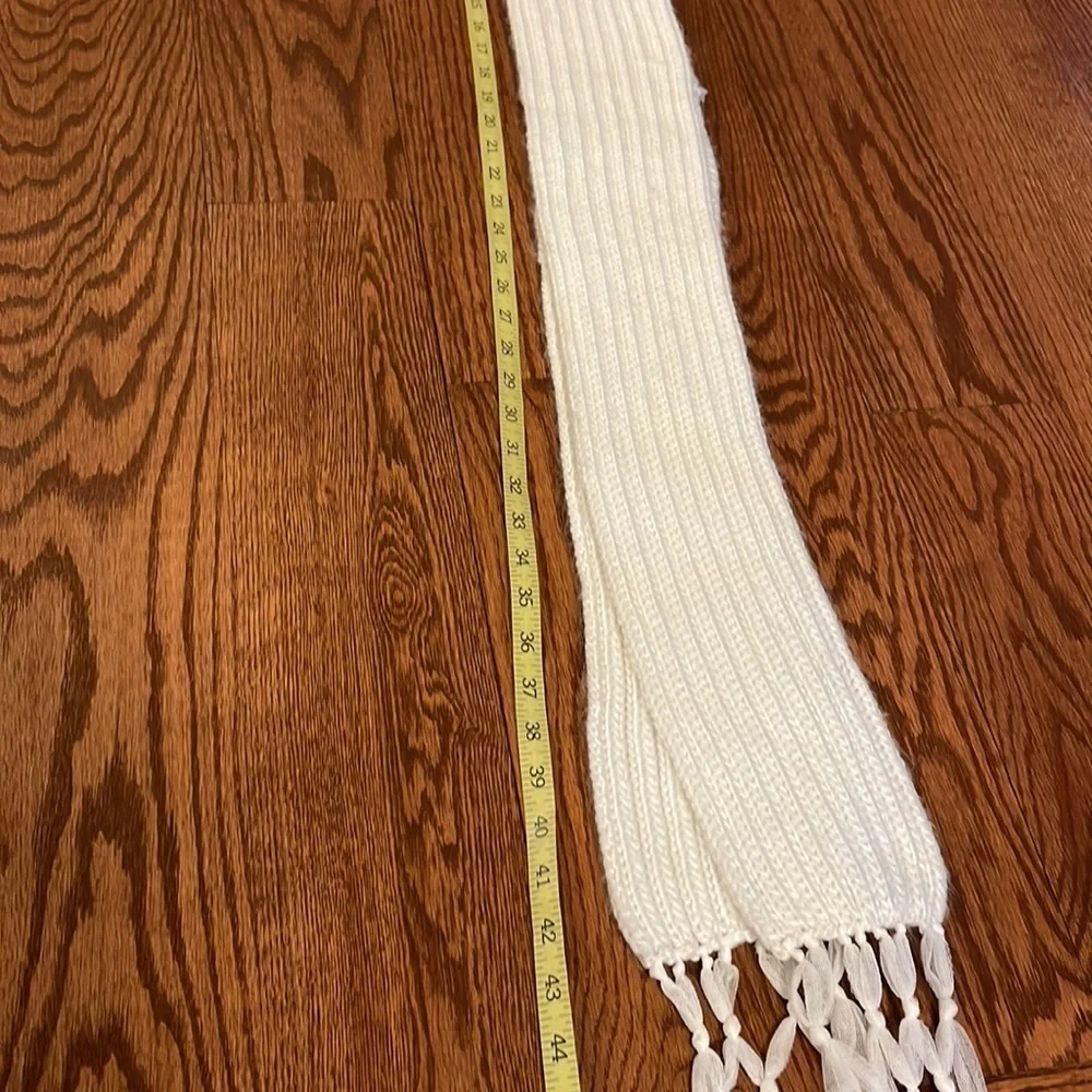 SISLEY women’s EXRA LONG WHITE bridal scarf with tulle fringe approx 100 inches